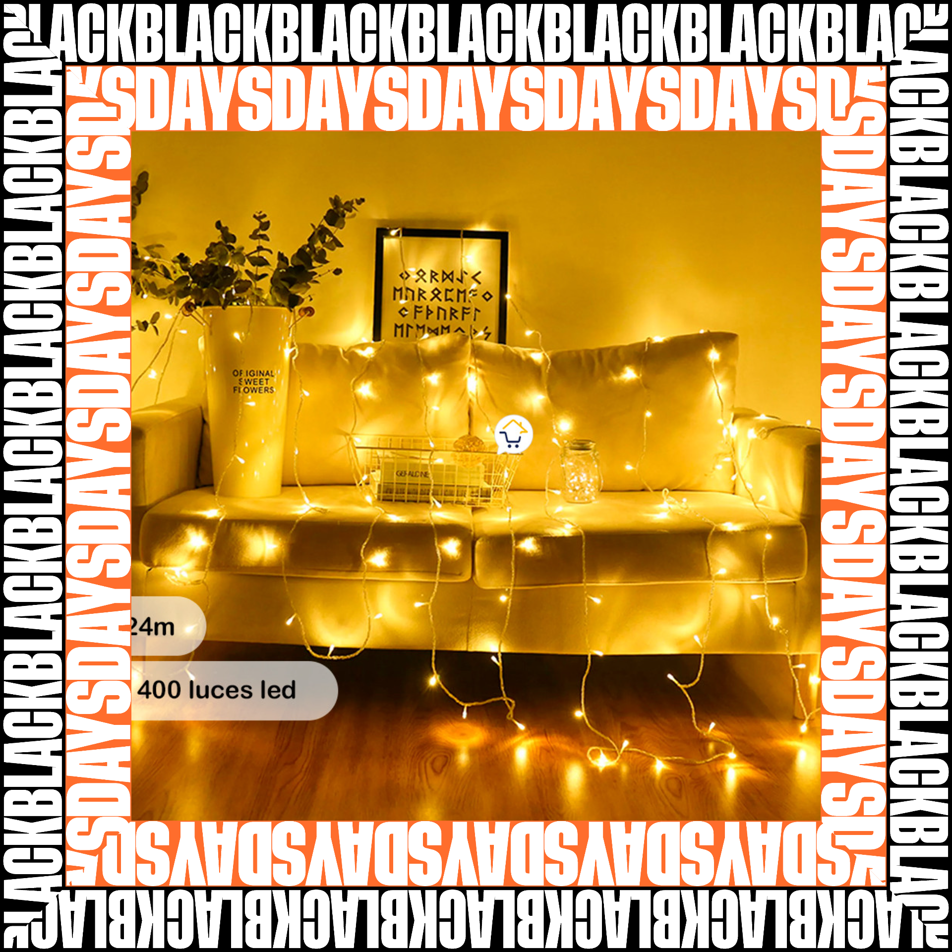 Extension LED Lineal 24m 1490 Black Days